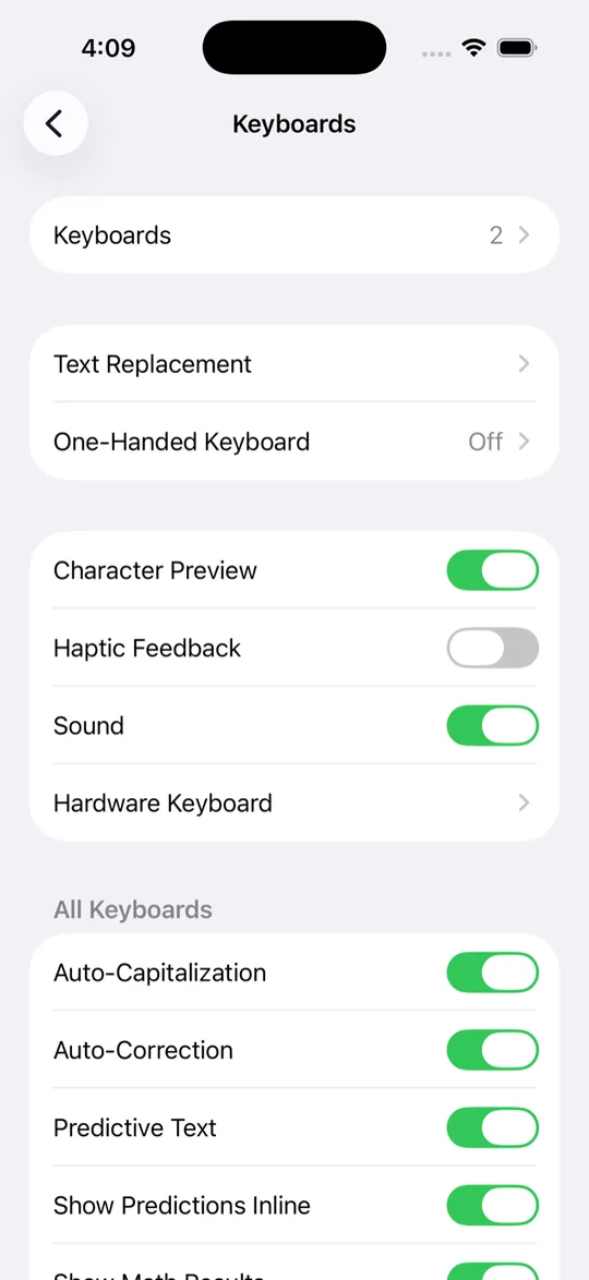 Open Keyboard