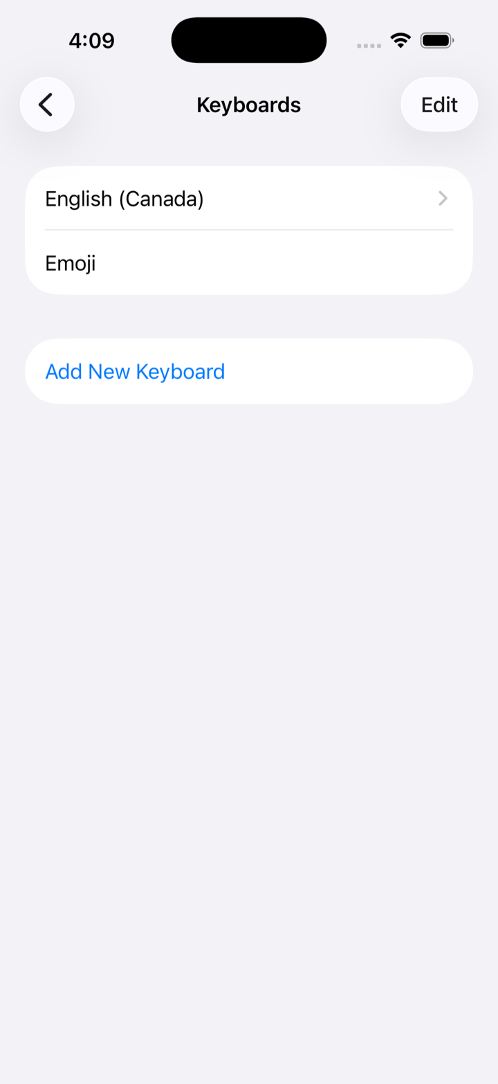 Tap “Add New Keyboard”